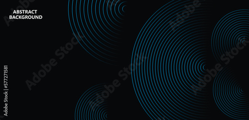 Futuristic technology concept. Abstract glowing circle lines on dark background. Suit for poster, cover, banner, brochure, website