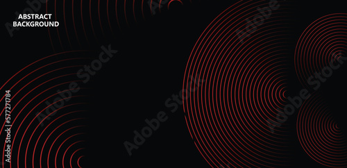 Abstract glowing circle lines on dark background. Abstract line gradient background vector. vibrant perspective line wave in motion. design for social media, flyer, music, product, ads cover, banner