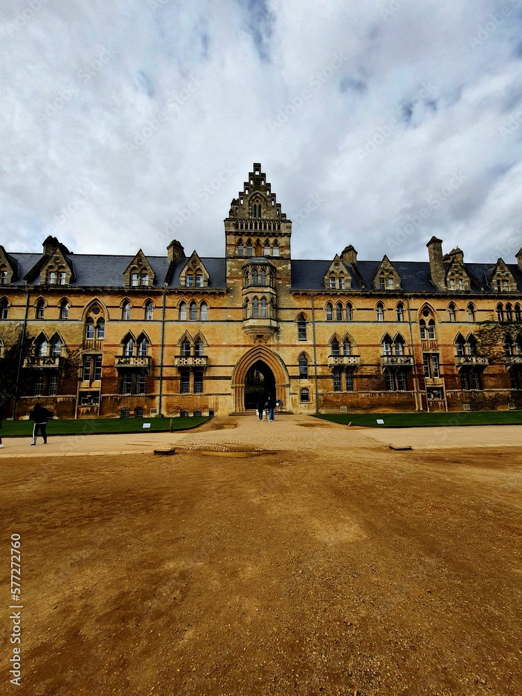 front view of christ church in oxford, united kingdom, uk, europe