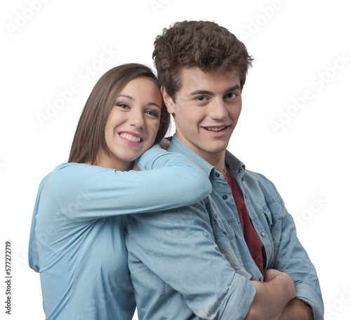 Happy young couple posing