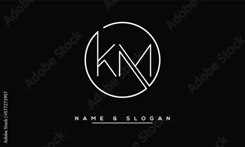 KM,  MK,  K,  M   Abstract  Letters  Logo  Monogram photo