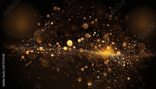 golden glitter lights isolated on dark background