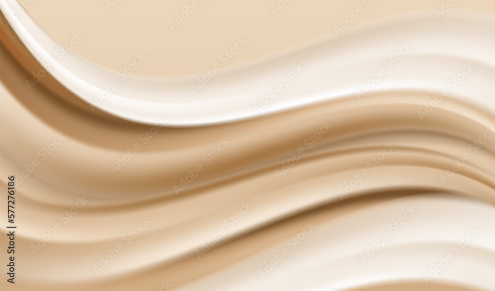 Chocolate with milk fluid splash texture. Cocoa or coffee cream sweet food delicious background. Modern gold and brown waves design.
Chocolate with milk fluid splash texture. Cocoa or coffee cream sweet food delicious background. Modern gold and brown waves design.