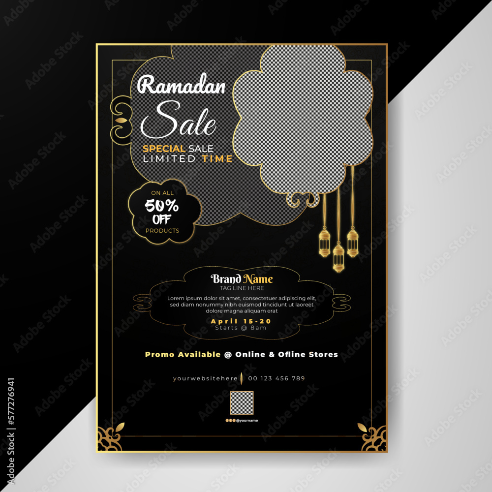 Ramadan Fashion Sales Flyer Vector Template 2023 Ramadan Fashion Sales Flyer Vector Template 2023