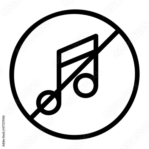 no music line icon