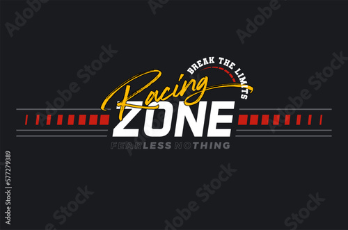 racing team trendy fashionable vector t-shirt and apparel design, typography, print, poster. 