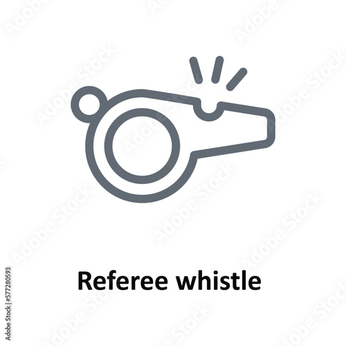 Referee whistle  Vector  Outline Icons. Simple stock illustration stock