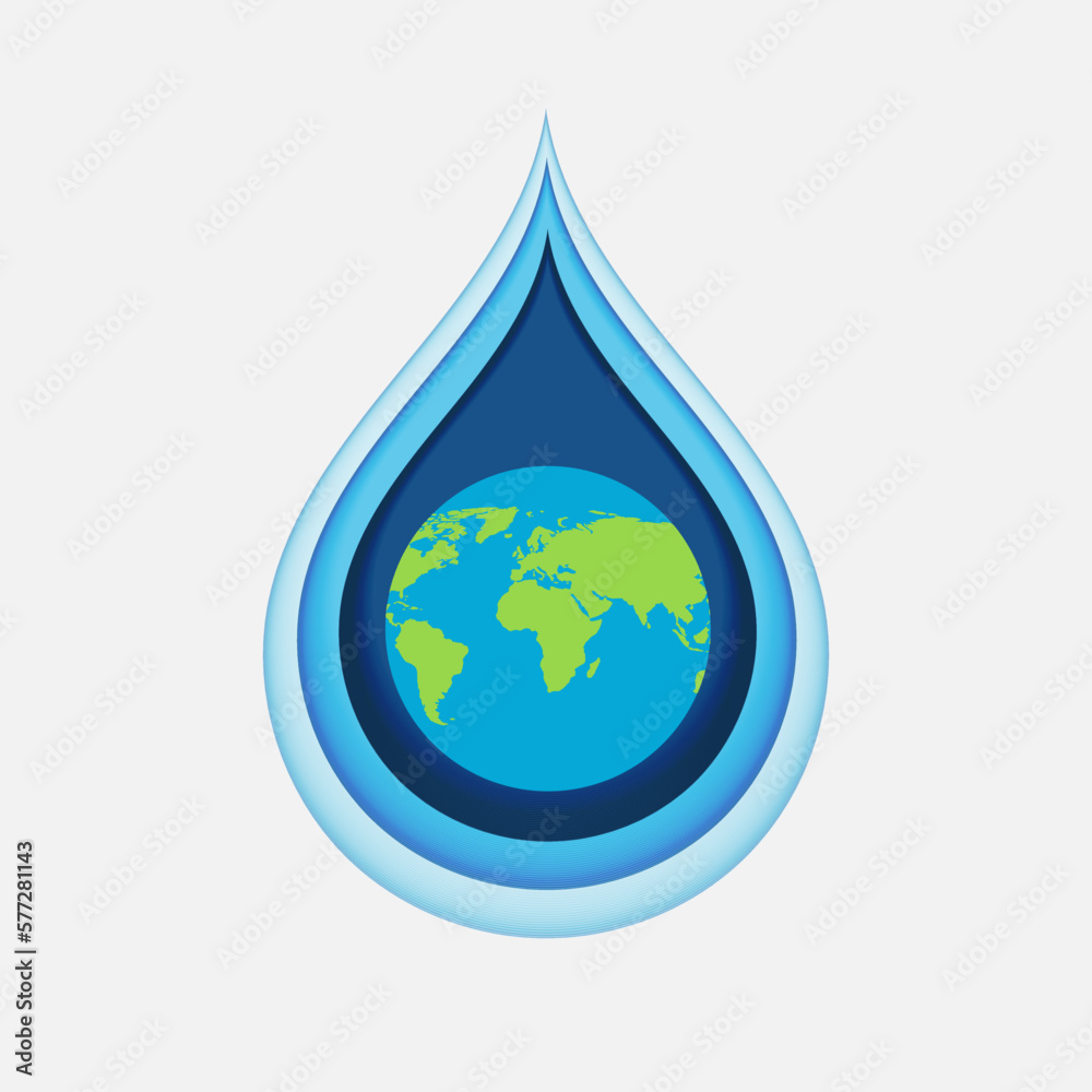 Obraz premium World water day. Save water. Vector illustration.