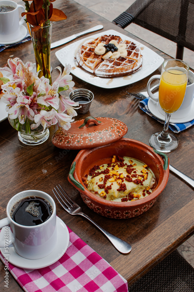 Desayuno al aire libre.