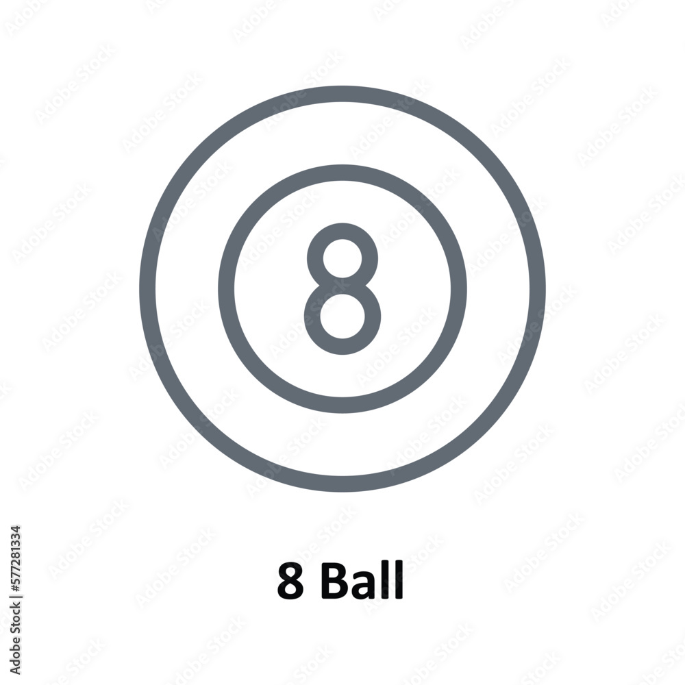 8 Ball  Vector  Outline Icons. Simple stock illustration stock