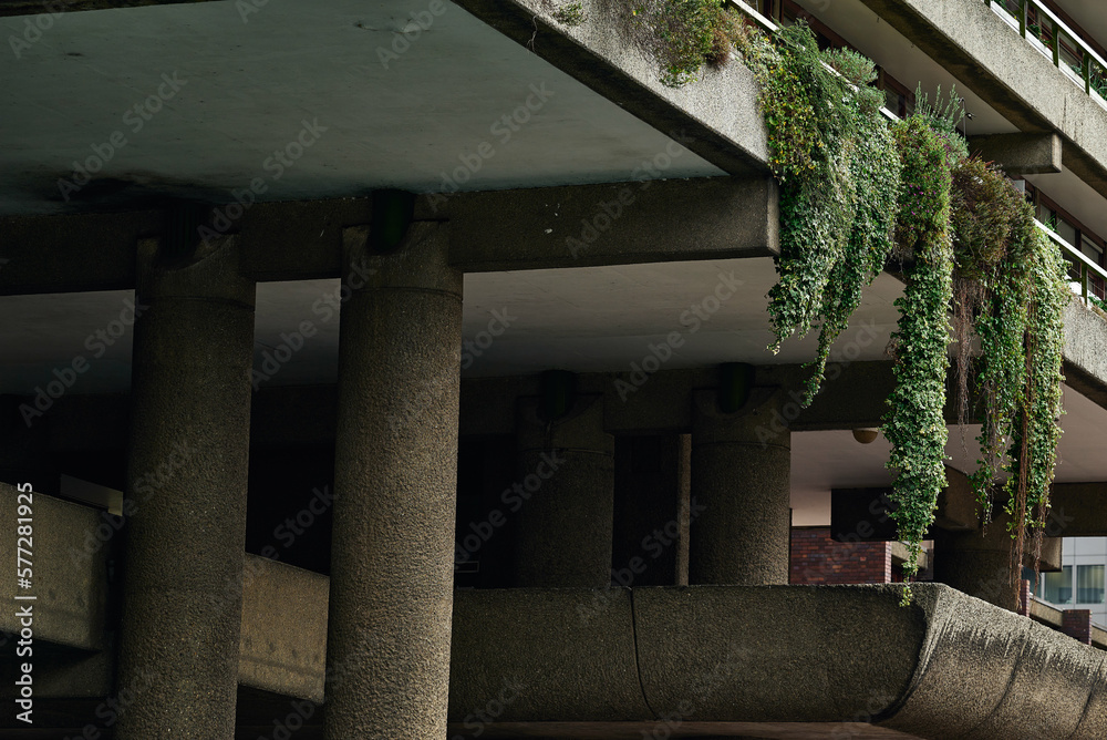 Modernist architecture of the estate and buildings in the Barbican district of London