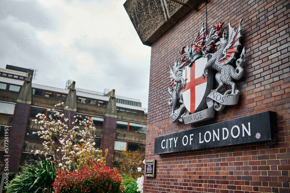 Modernist architecture of the estate and buildings in the Barbican district of London