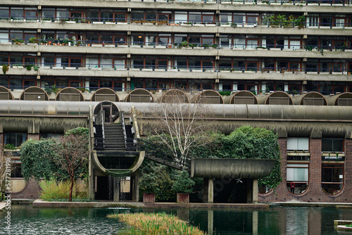 Modernist architecture of the estate and buildings in the Barbican district of London