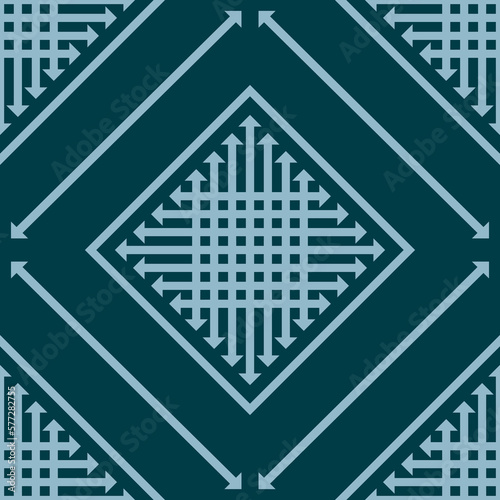 Ethnic fabric pattern Designed from geometric shapes Ethnic Asian style fabric pattern Used for home decoration, carpet work, 