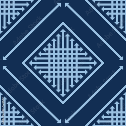 Ethnic fabric pattern Designed from geometric shapes Ethnic Asian style fabric pattern Used for home decoration carpet work
