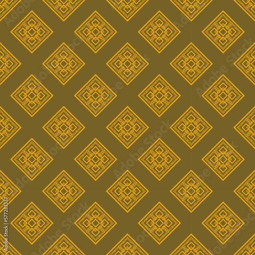 Ethnic fabric pattern Designed from geometric shapes Ethnic Asian style fabric pattern Used for home decoration, carpet work, 