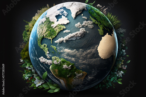 World environment and earth day concept with globe and eco friendly enviroment