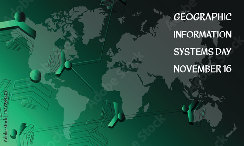  Geographic Information Systems Day. Design suitable for greeting card poster and banner