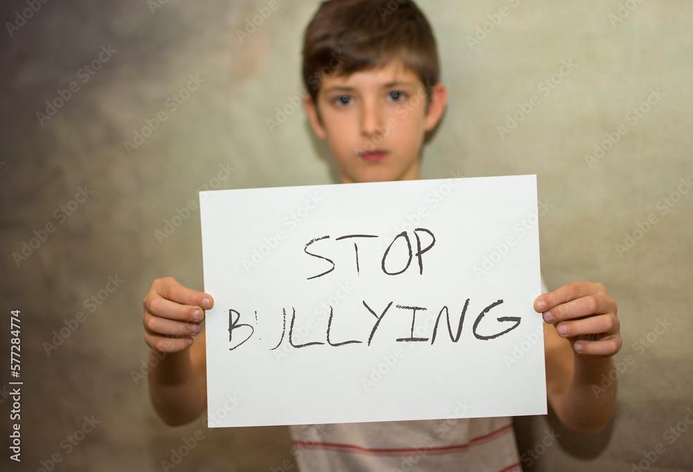 Stop bullying, sad kid, social problems of humanity Stop bullying, sad kid, social problems of humanity