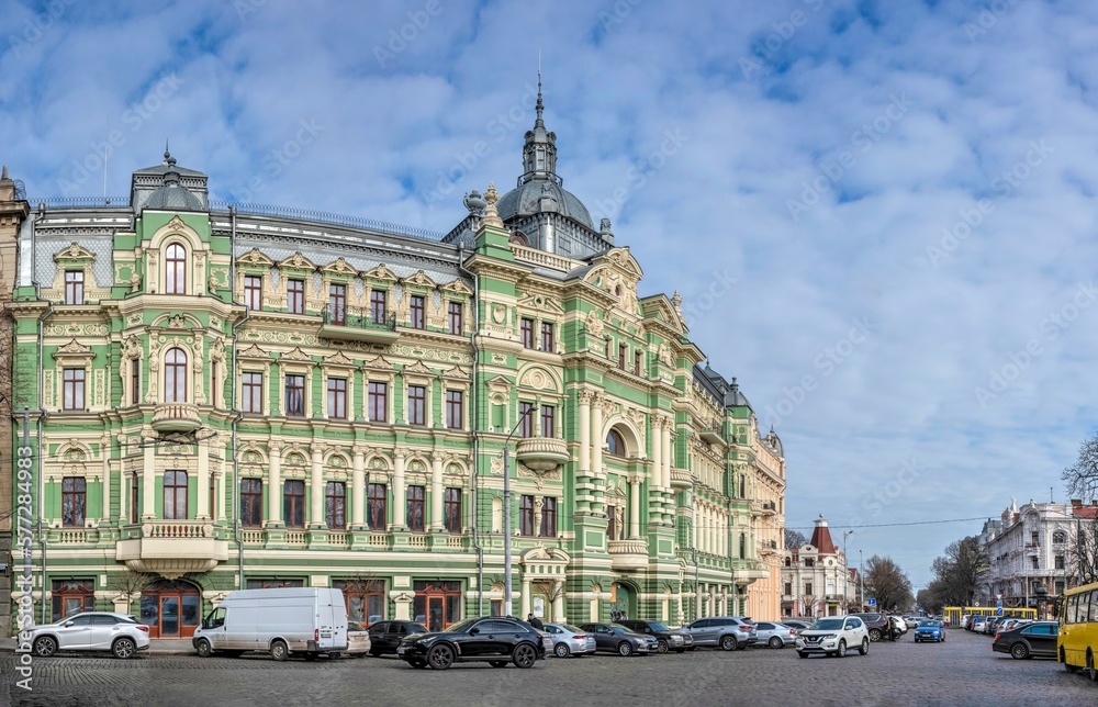 Historical building in old center of Odessa, Ukraine