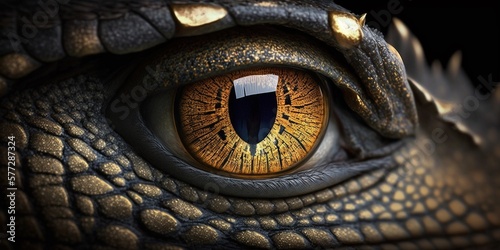Nahaufnahme Auge Iris Reptil Krokodil  ai generativ