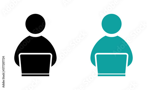 Person with laptop vector icons illustration