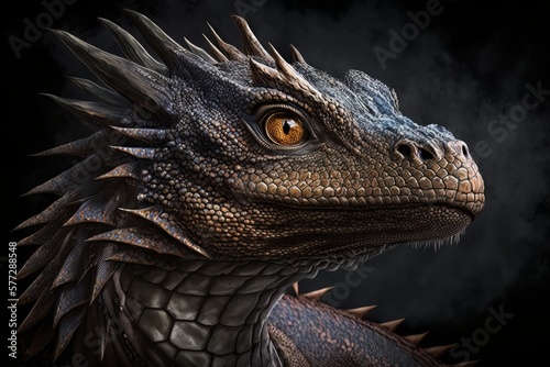 Portrait of a dragon. Chinese Lunar New Year. Happy chinese new year 2024. Years of the Dragon. Generative AI technology