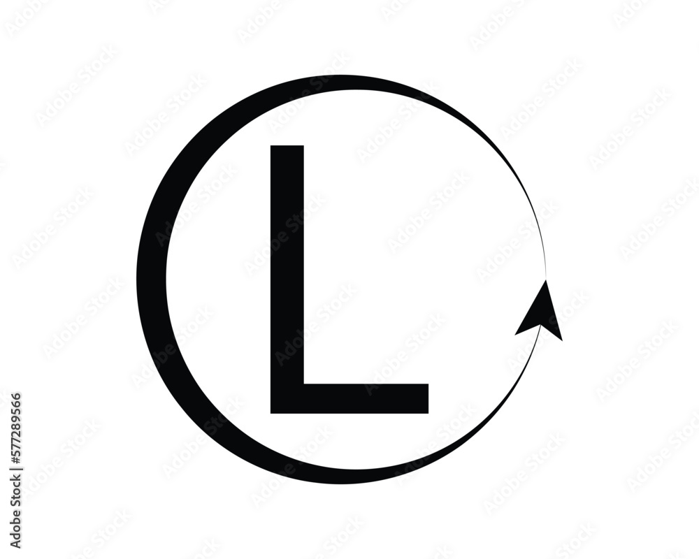L letter vector with circle creative design template elements. L letter vector with circle creative design template elements.