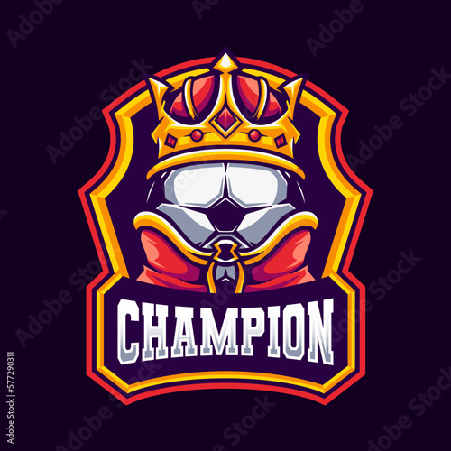 Football Champion badge logo. Soccer Winner mascot logo