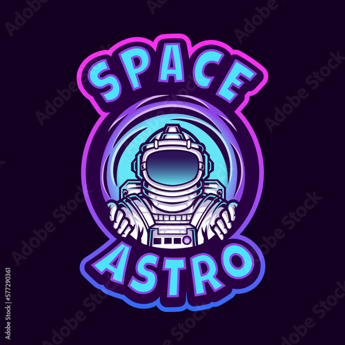 Astronaut mascot logo design. Astronaut Esport gaming logo 