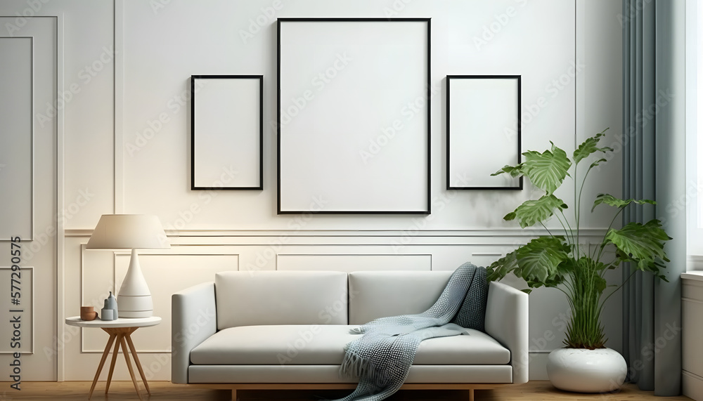 Gallery wall mockup, generative AI Gallery wall mockup, generative AI