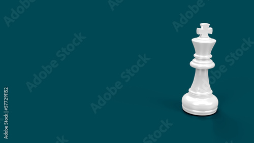 White king chess on color background  Business strategy and competition concept  3D rendering