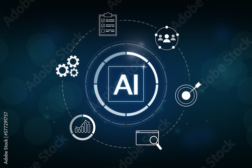 AI learning of digital business and big data, modern artificial intelligence and chatbot concept , transformation of ideas and adoption of technology, Generative Pre-trained Transformer, Ai.