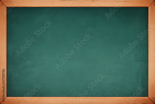 Empty Green Board With Wooden Frame