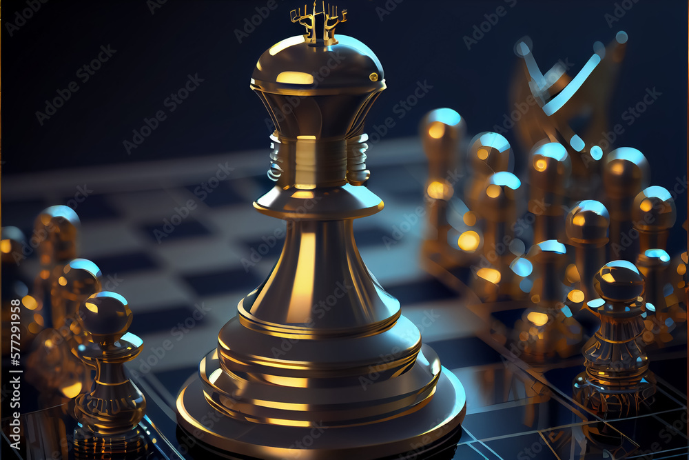 Premium Photo  Chess board with pawns and king game for strategy and  business vision ai