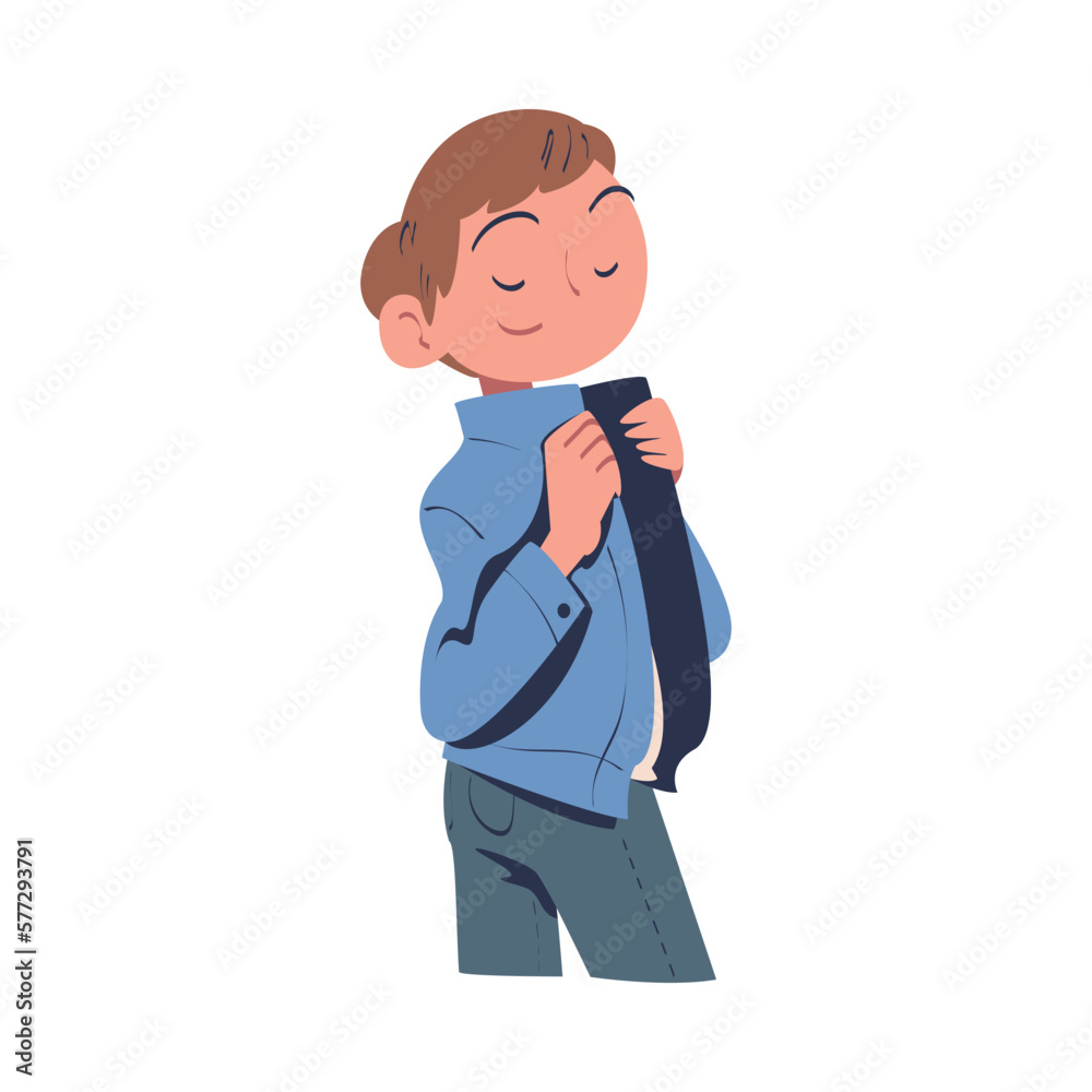 Confident Man Character with Satisfied Face Expressing Self Pride Vector Illustration Confident Man Character with Satisfied Face Expressing Self Pride Vector Illustration