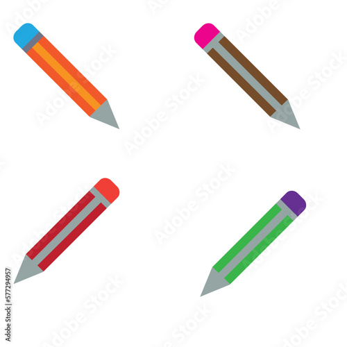 set of colored pencils