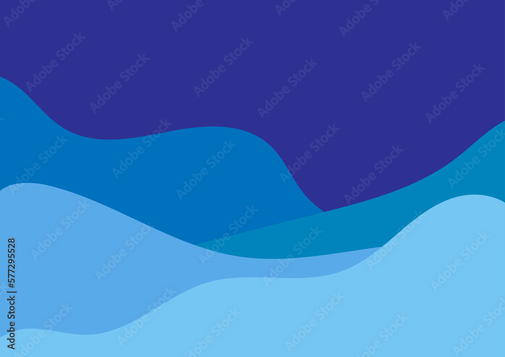 Abstract background with blue paper cut waves.