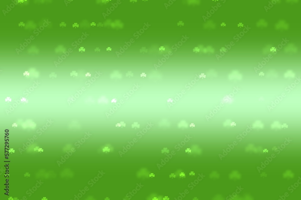 green background with bokeh clovers 