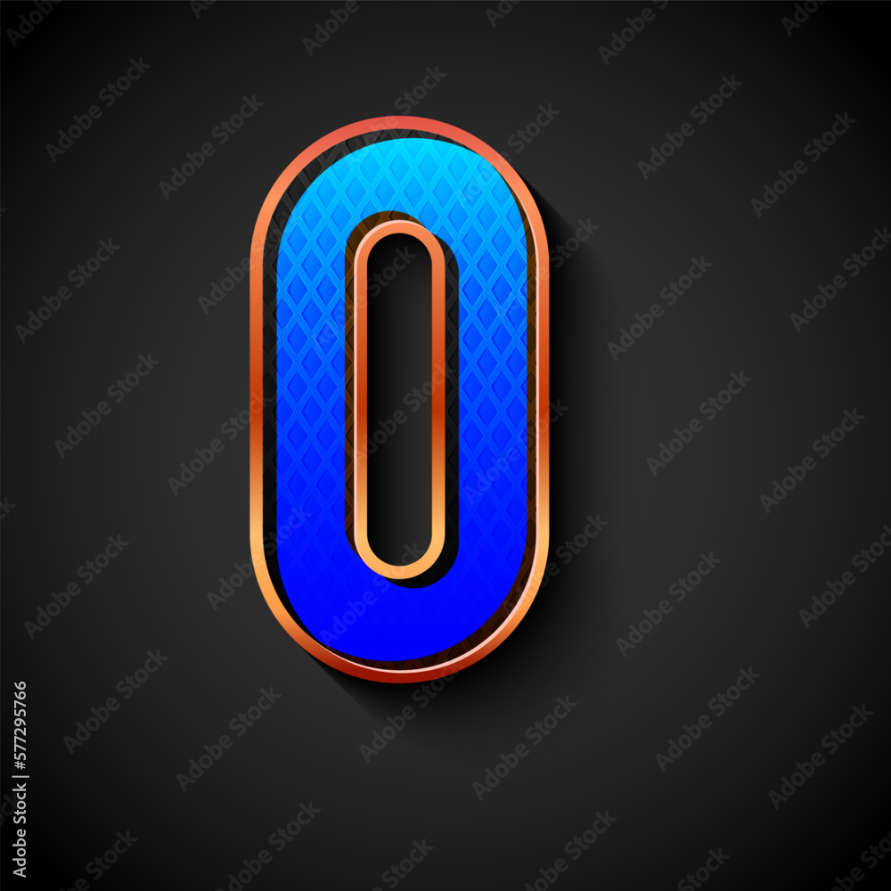 3d Golden font with gold contour, trendy metal alphabet, modern number 0 with grid texture 3d Golden font with gold contour, trendy metal alphabet, modern number 0 with grid texture