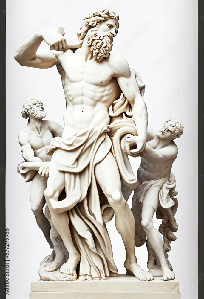 Greek Philosopher full body sculpture. Generative ai