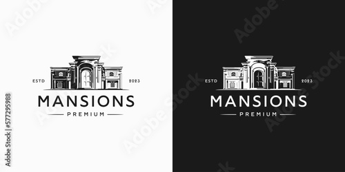 Classic vintage house logo illustration