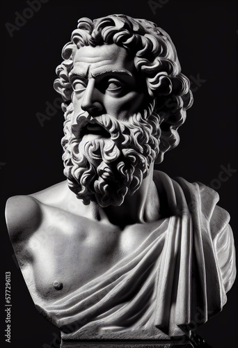 Greek philosopher sculpture generative ai illustration