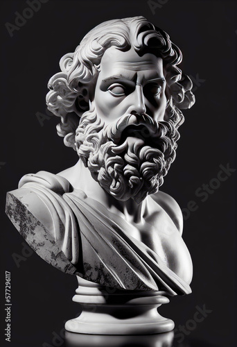 Greek philosopher sculpture generative ai illustration