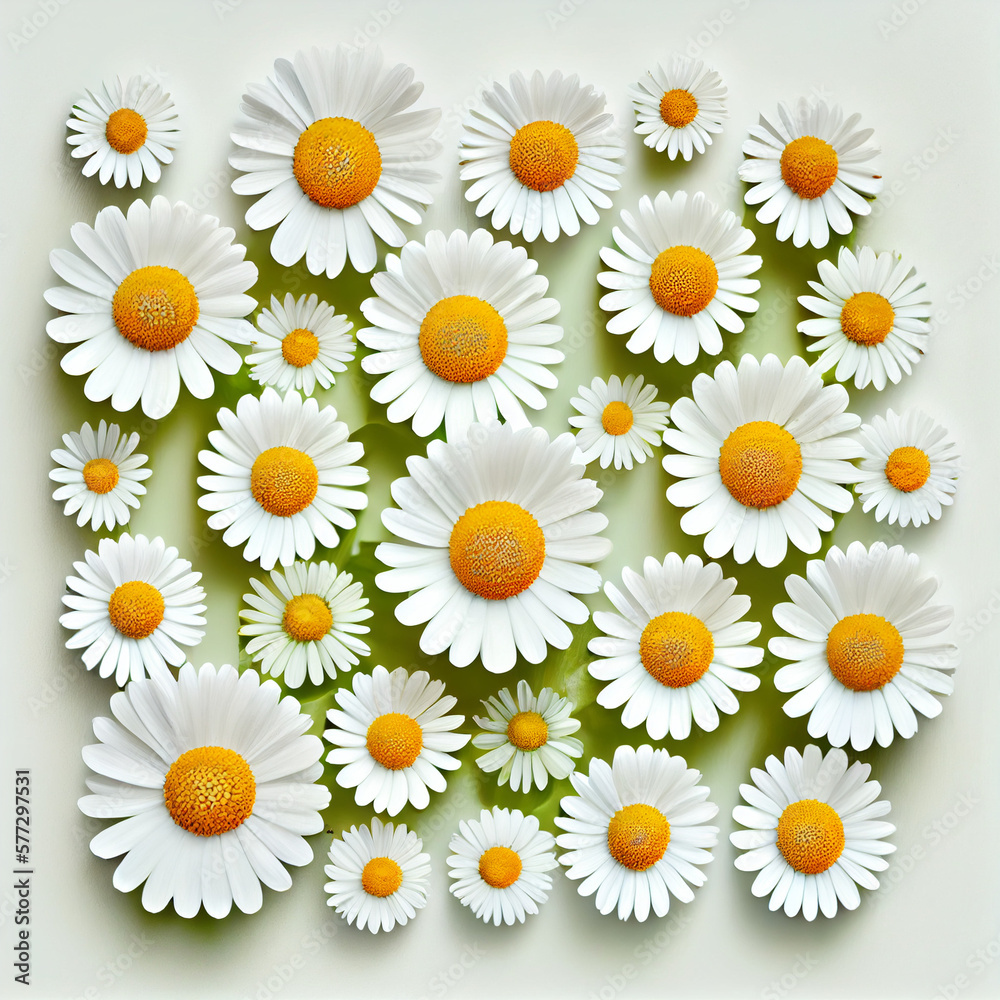 daisies on white background daisies on white background