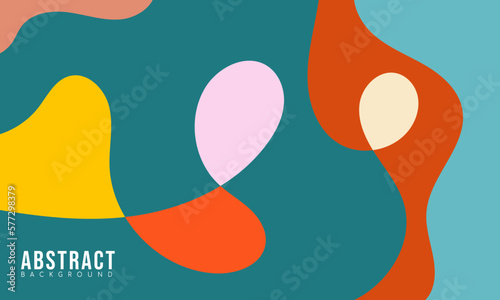 Colorful 70's Abstract Fluid and Geometric Background With Memphis Style For Your Sale Banner Marketing. Vector Eps 10
