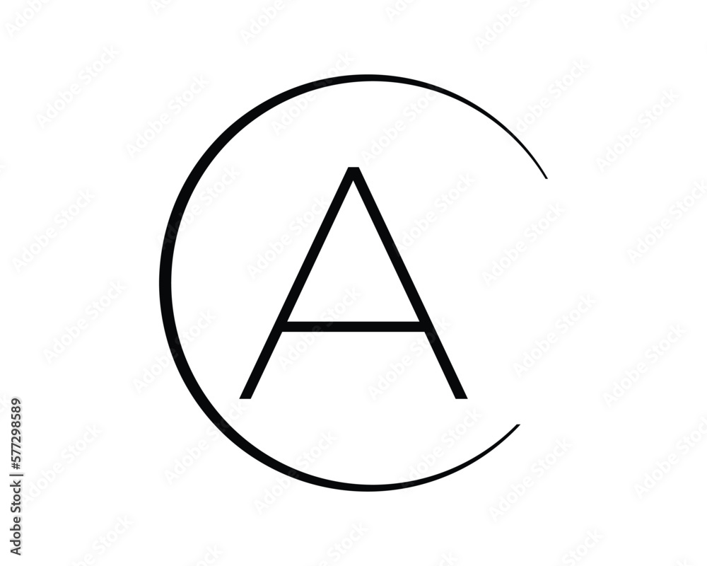 A letter vector with circle creative design template elements. A letter vector with circle creative design template elements.