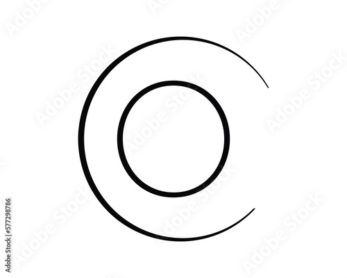 O letter vector with circle creative design template elements.