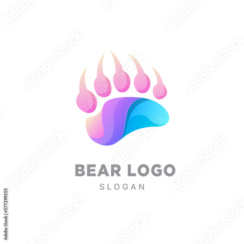 Vector logo illustration bear gradient colorful style