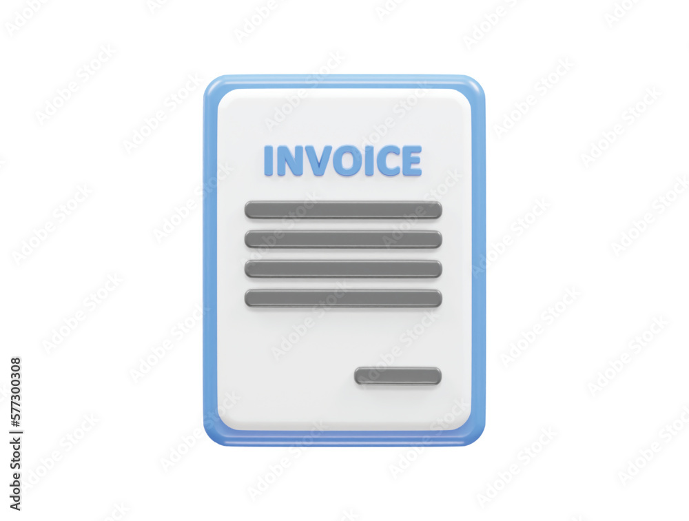 Invoice icon rendering 3d element illustration Invoice icon rendering 3d element illustration
